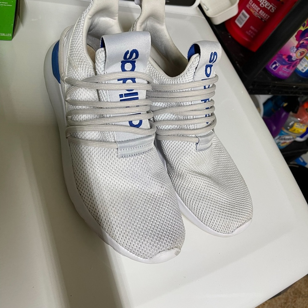 Adidas Mesh Sneakers in White and Blue